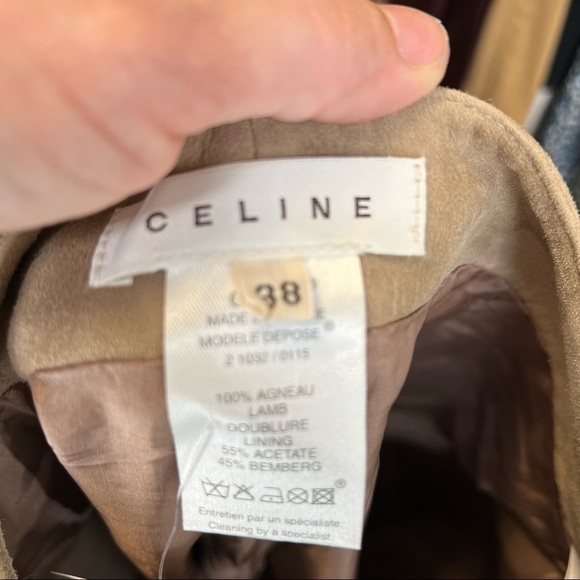CELINE Suede Lamb Skin Bell Bottom Pants Size 30” - Picture 7 of 7